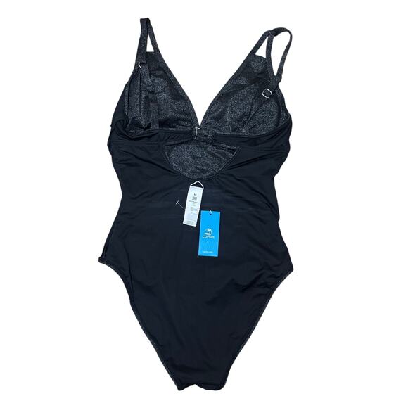 Cupshe Black Shimmer One-Piece Swimsuit • Size M • NWT - Picture 6 of 8